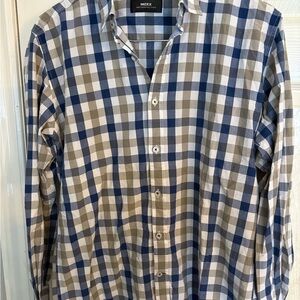 Mexx Blue and Brown Casual Button Down Shirt